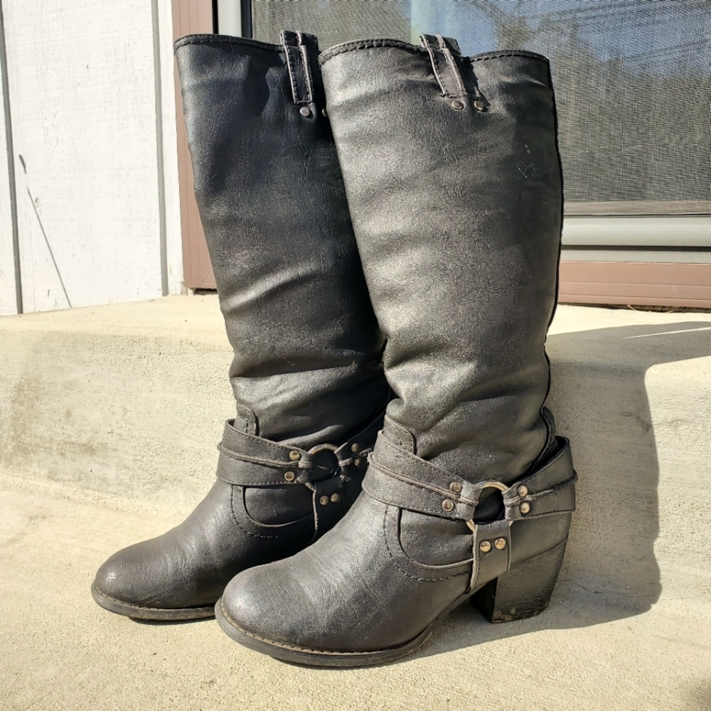 💀4 for $20- Faux Leather Moto Style Boots